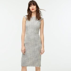 Cap-sleeve Sheath Dress in Metallic Tweed